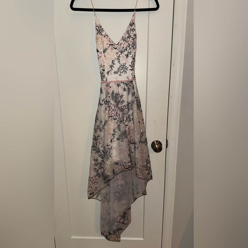 I.N. San Francisco Cream and Tan Ruffled Tiered Strapless Sundress